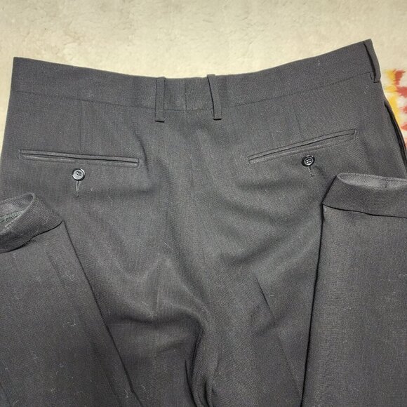 Fendi High Rise Straight Leg Pants Black 32 Lightweight Luxury Mohair Wool - Picture 4 of 7